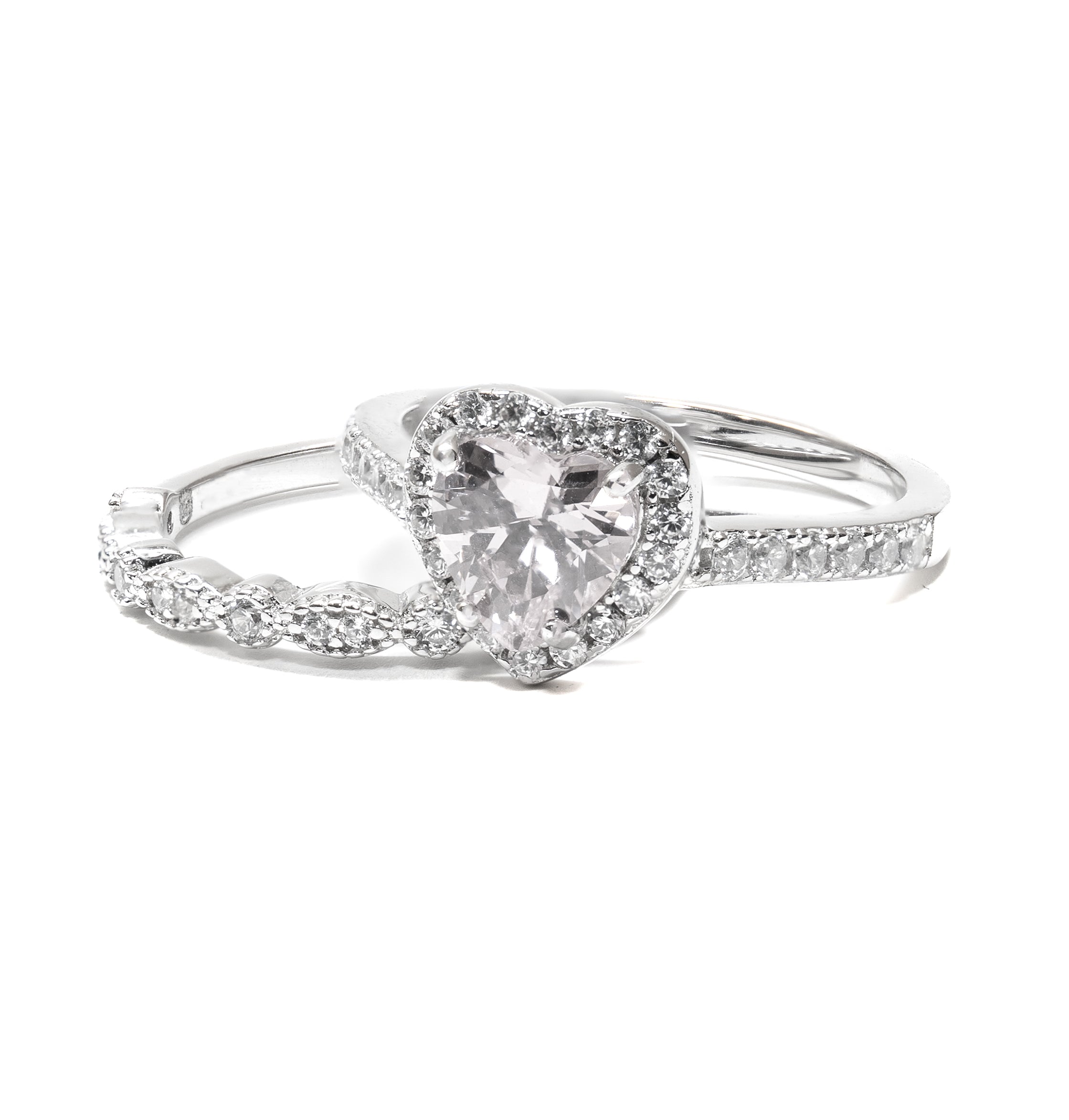 Duo Anillo Cuore Plata D'amore + Caja De Anillo