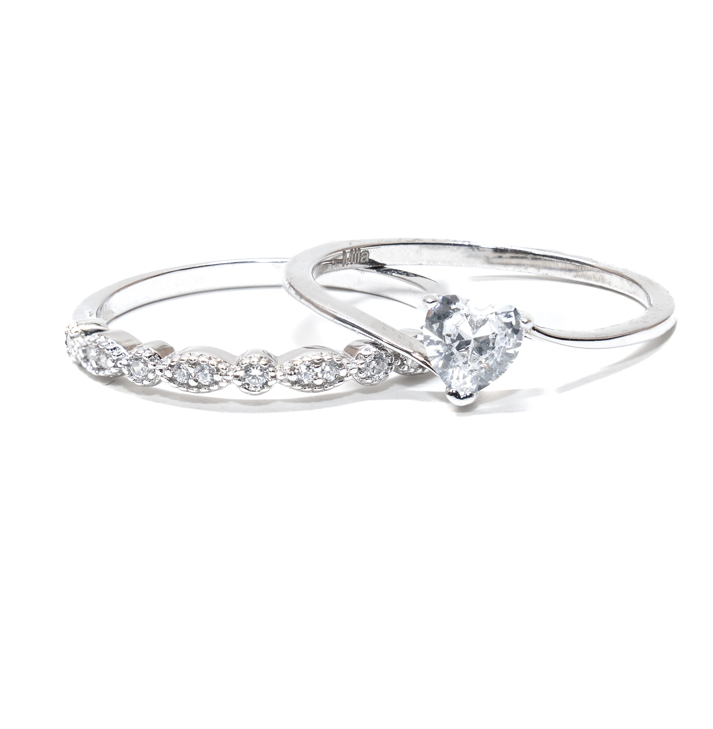 Duo Anillo Piccolo Cuore D'amore + Caja De Anillo