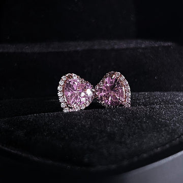 Aretes Cuore D'Amore Pietra Rosa