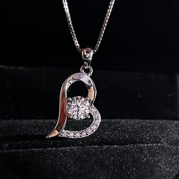 Collar y dije de corazón enlazado - Plata 925