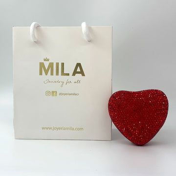 Caja de anillo en corazón (Premium Deluxe) - Rojo