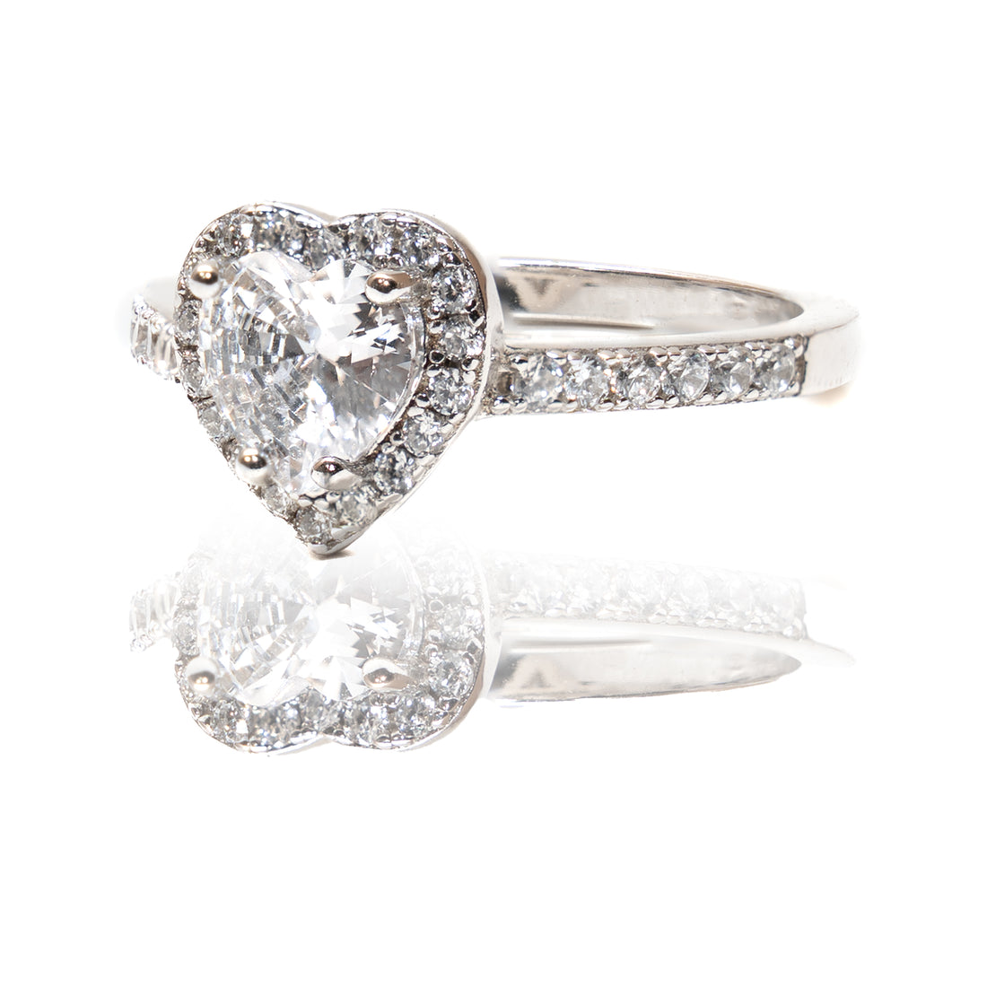 Anillo de Plata 925 Cuore D’Amore con Piedra Plateada + Caja Premium
