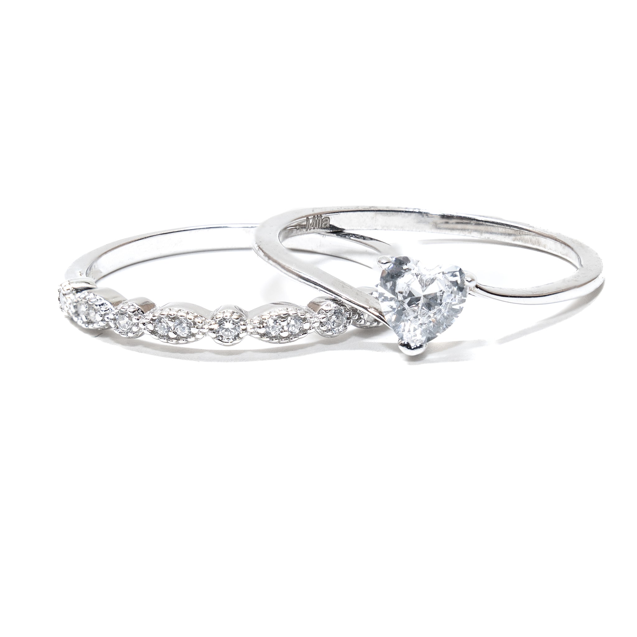 Duo Anillo Piccolo Cuore D'amore + Caja De Anillo