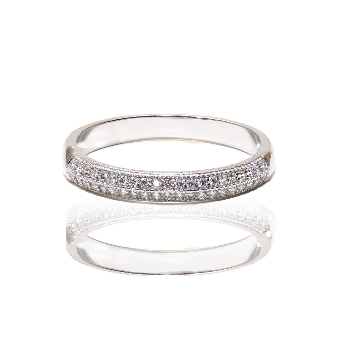 Duo Anillo Cuore Plata D'amore Pietra Rosa + Caja De Anillo + Grabado " Te Amo ♥️ "