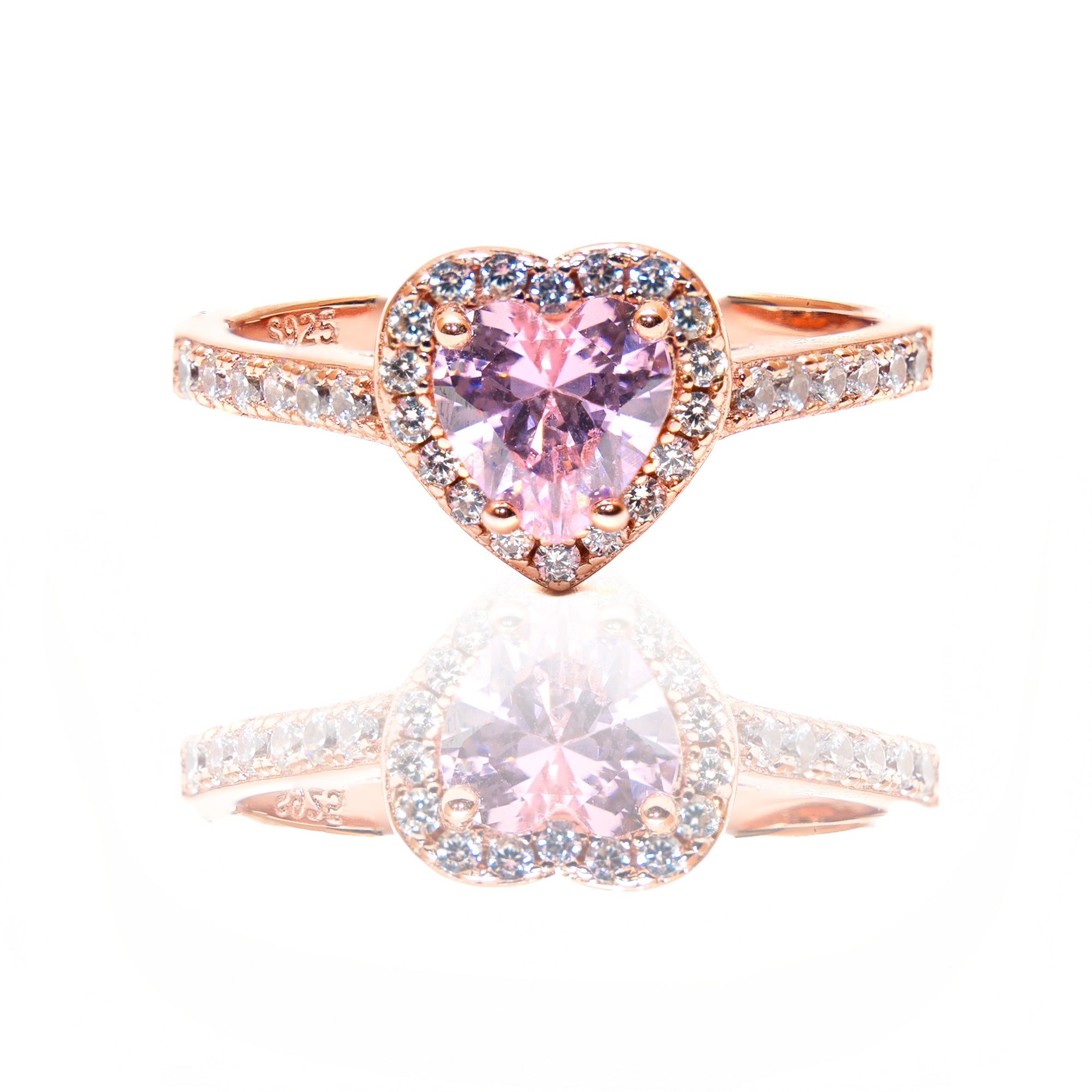 Anillo “Cuore D’Amore” Oro Rosa con Piedra Rosa – Caja Premium y Grabado “Te amo ♥️” Incluido
