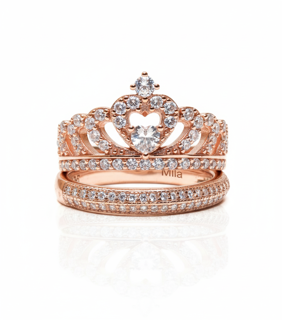 Duo Corona di Principessa – Caja Premium y Grabado Exclusivo “Eres mi princesa” Incluido