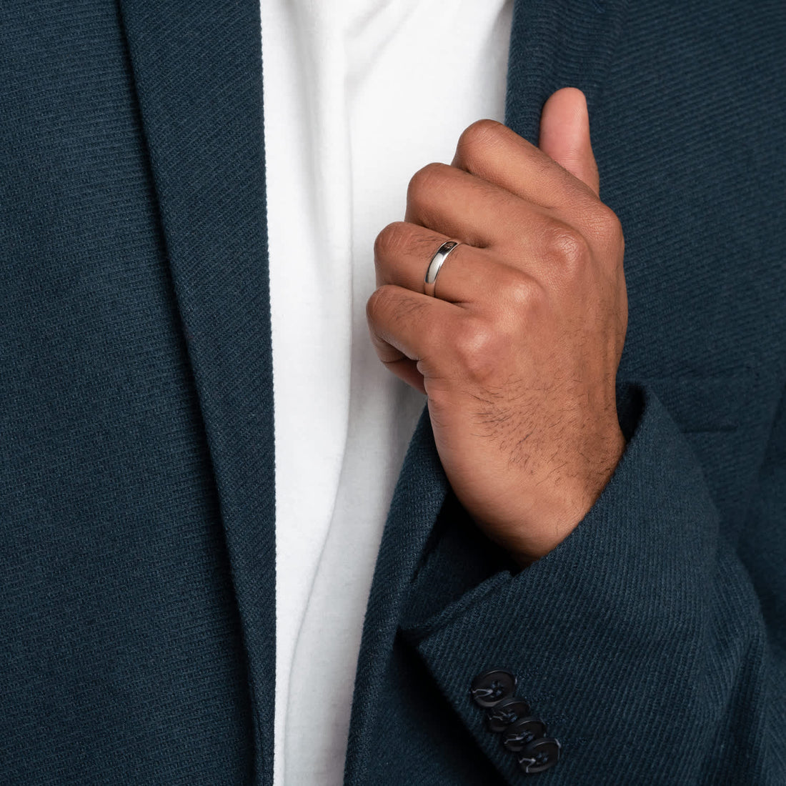 Anillo Masculino Clásico Silver Band