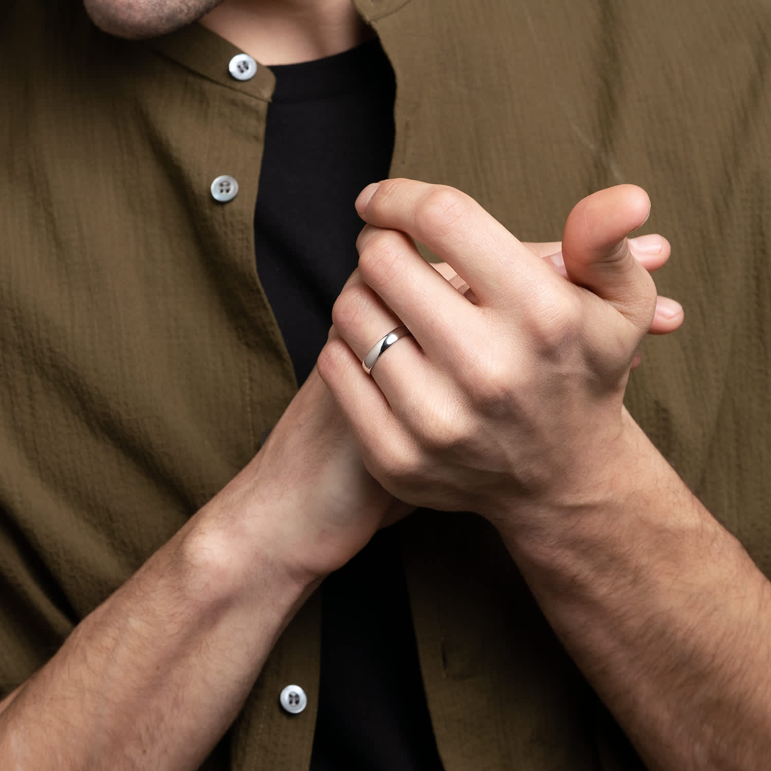 Anillo Masculino Clásico Silver Band