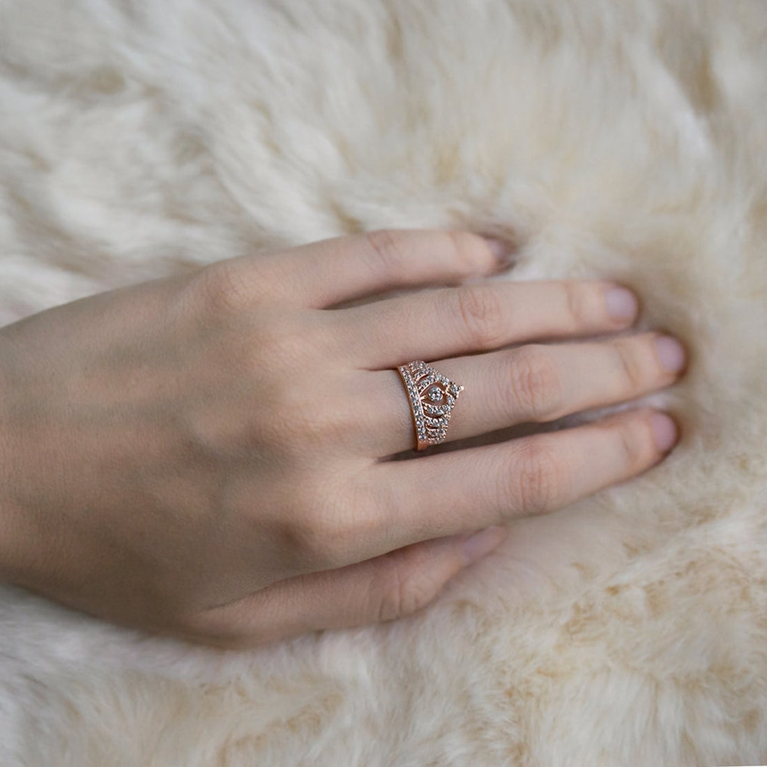 Dúo Anillo Corona Di Principessa + Cintillo Strada infinita