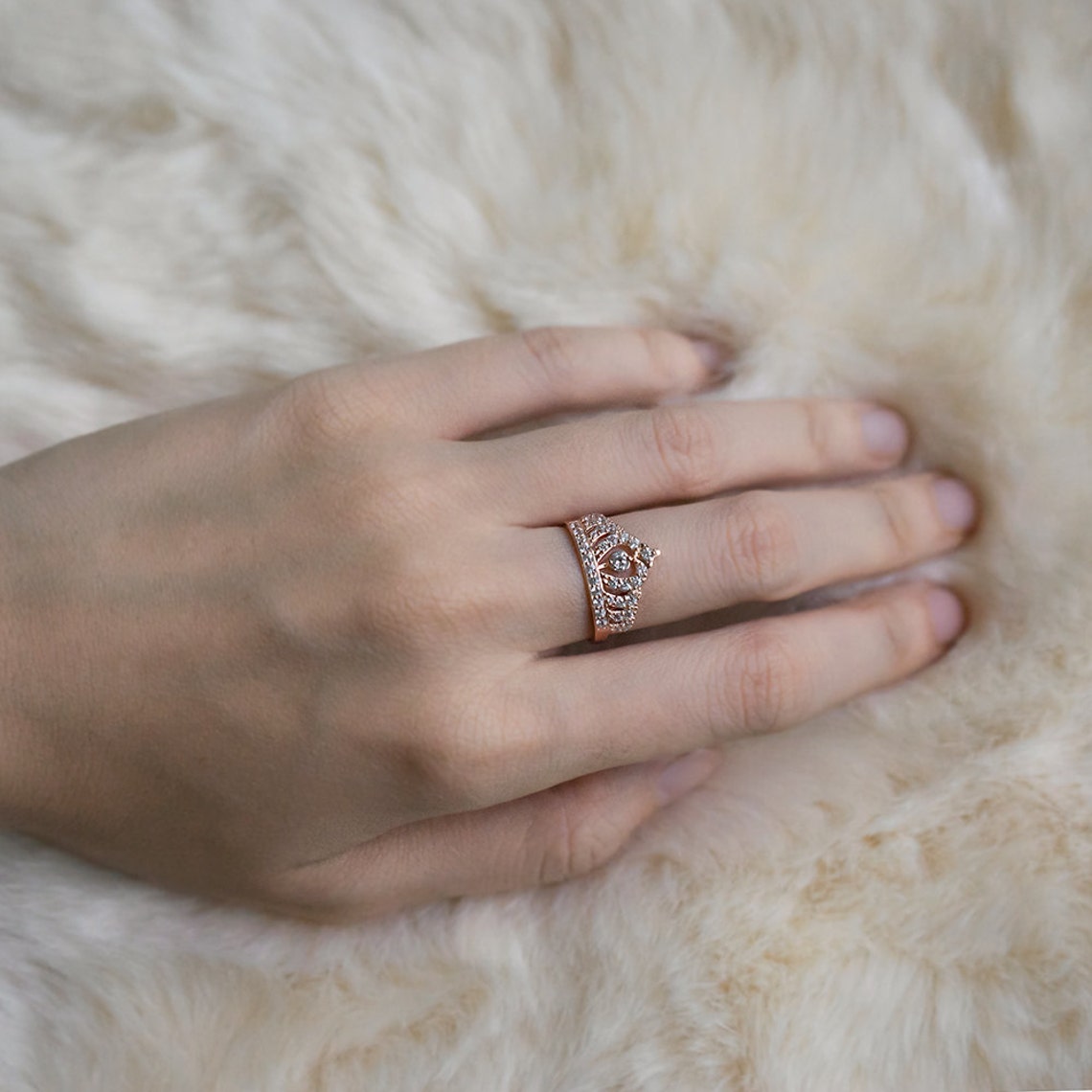 Dúo Anillo Corona Di Principessa + Cintillo Strada infinita