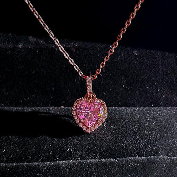 Cadena Cuore D'Amore Pietra Rosa