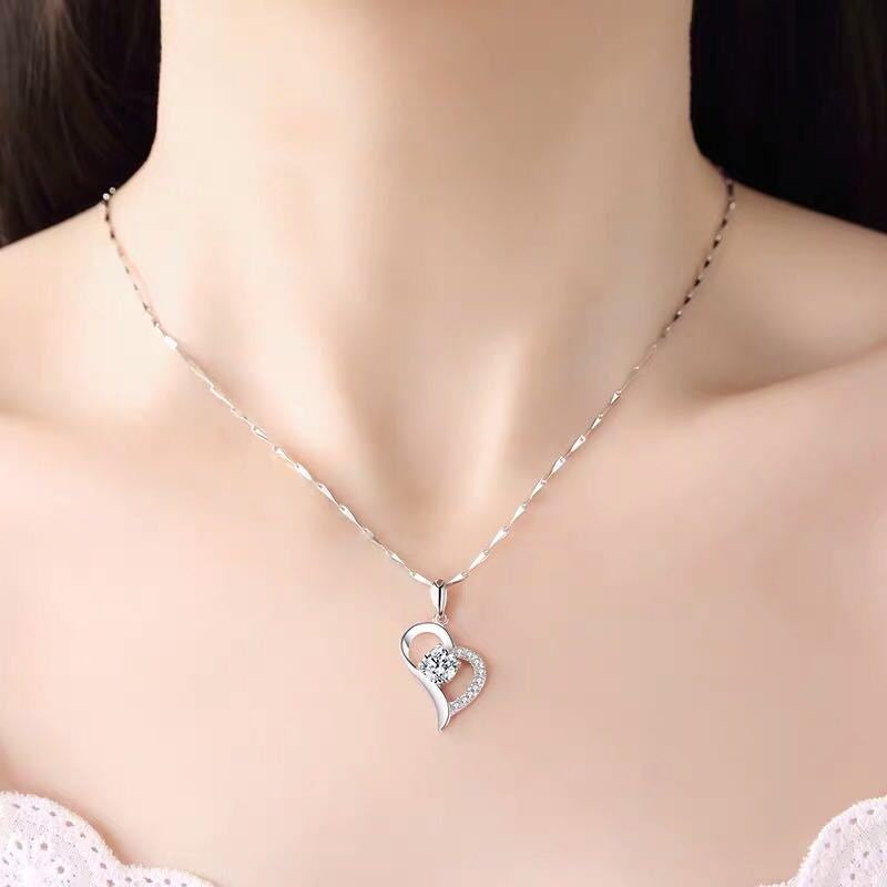 Collar y dije de corazón enlazado - Plata 925
