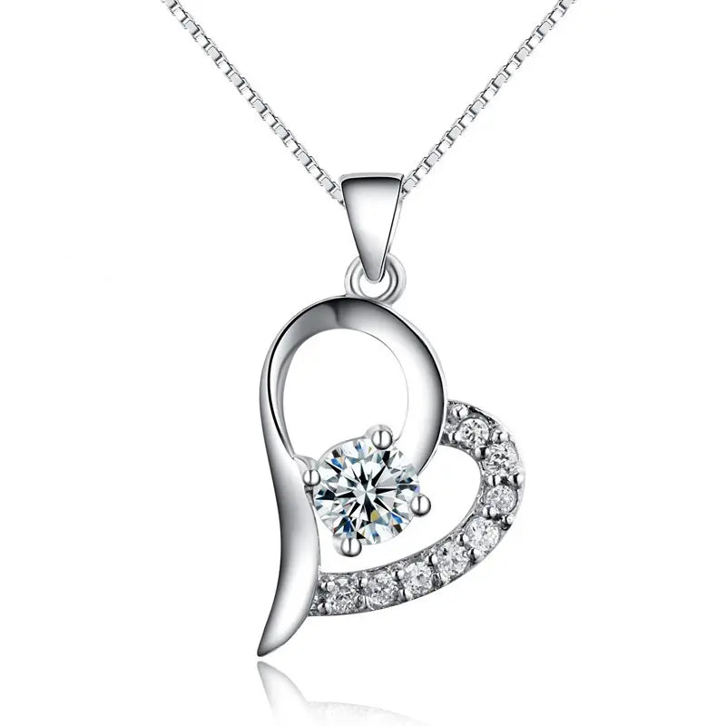 Collar y dije de corazón enlazado - Plata 925