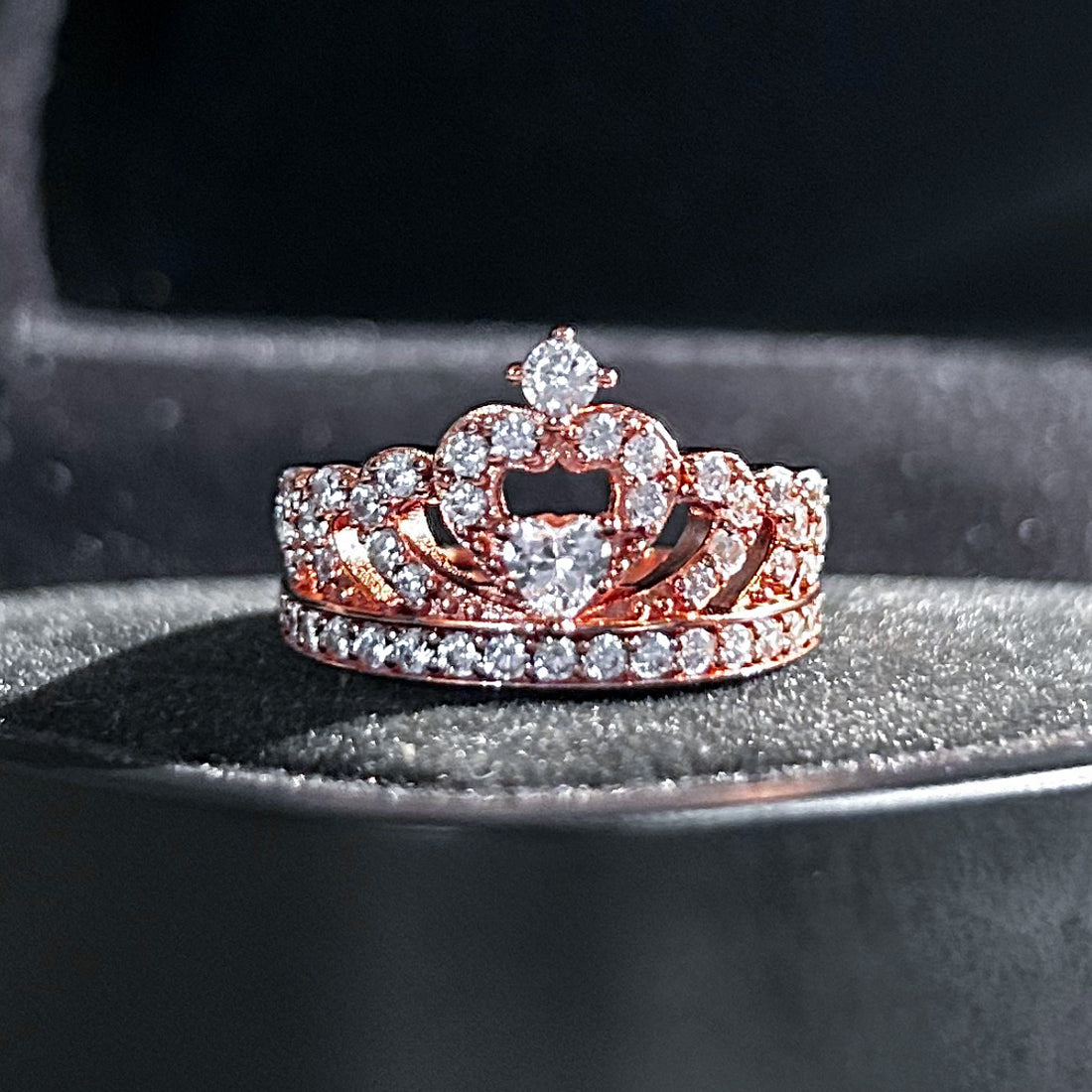 Anillo corona di principessa + Caja De Anillo + Grabado " Eres mi princesa "