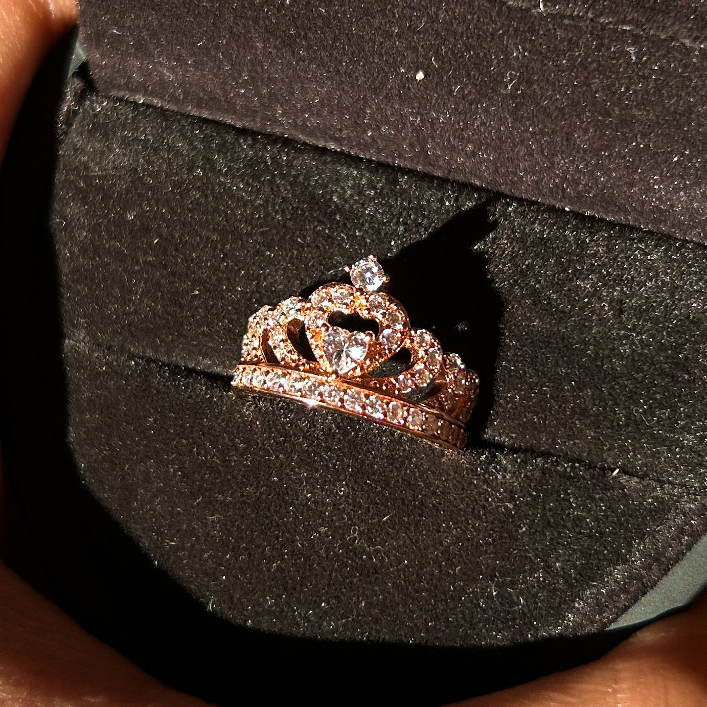 Anillo corona di principessa + Caja De Anillo + Grabado " Eres mi princesa "