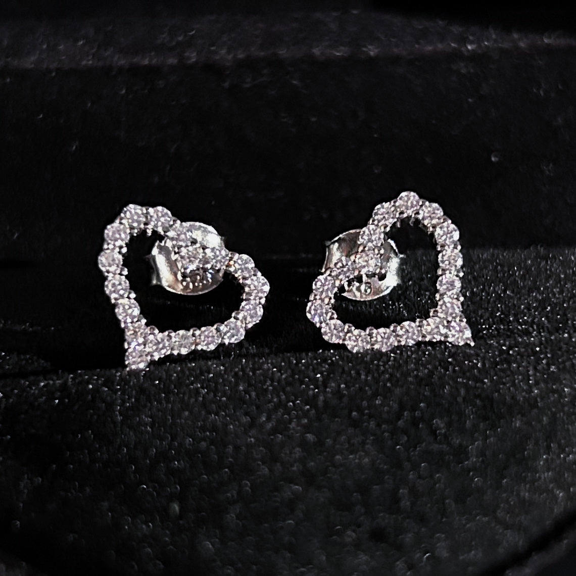 Aretes de corazón - Plata 925