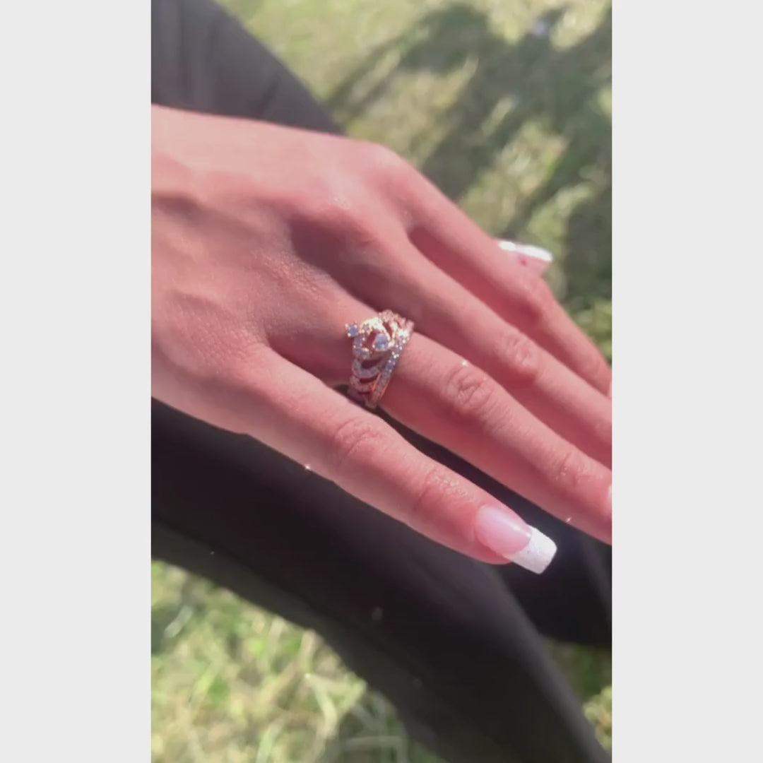 Anillo corona di principessa + Caja De Anillo + Grabado " Eres mi princesa "