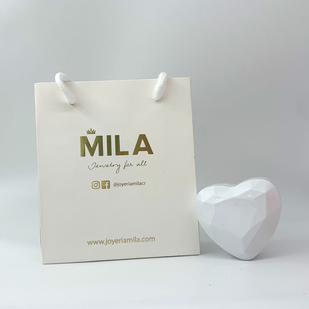 Caja de anillo en corazón (Premium) - Blanco