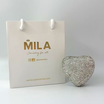 Caja de anillo en corazón (Premium Deluxe) - Blanco