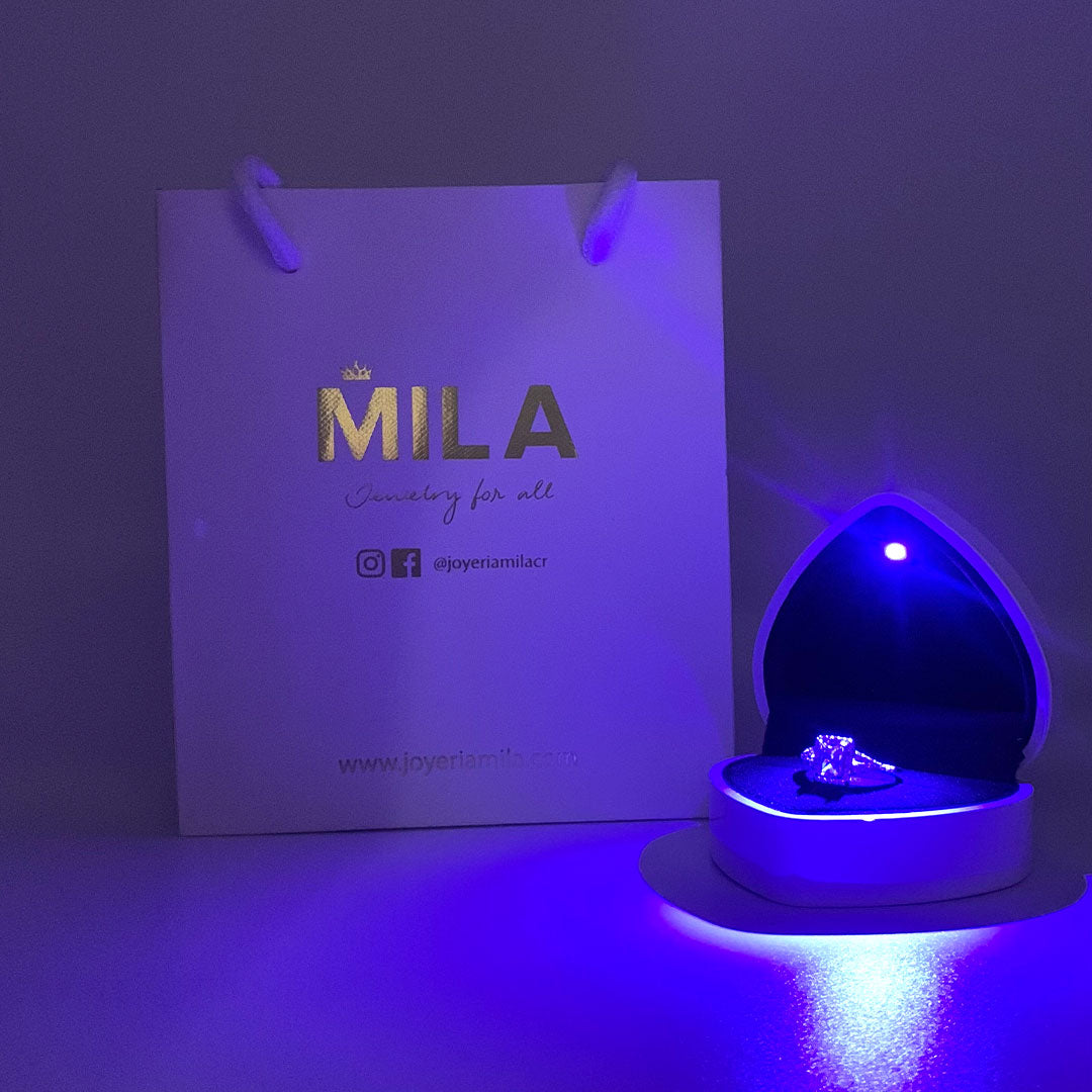 Caja de anillo en corazón (Premium) - Rosa