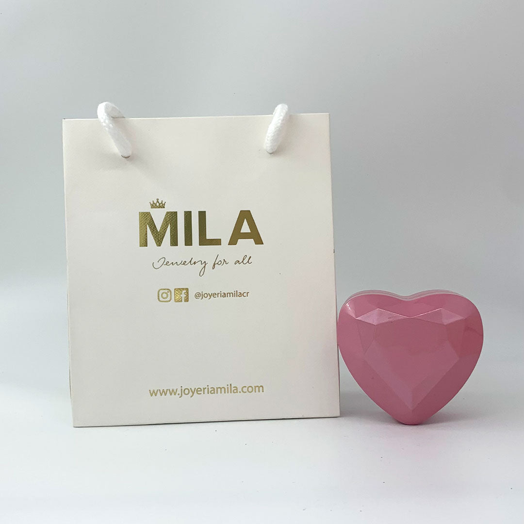 Caja de anillo en corazón (Premium) - Rosa